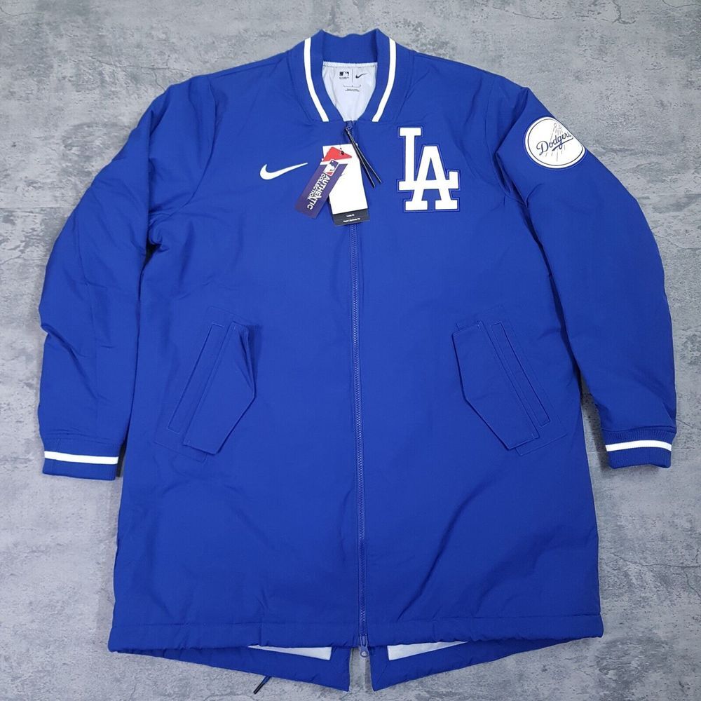 NIKE Los Angeles Dodgers MLB Royal‎ Dugout Jacket Mens LARGE Blue Ohtani